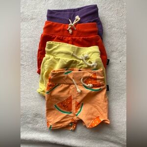 Whistle and Flute bamboo drawstring shorts 6-12m colourful 🏄‍♂️ bundle of 4